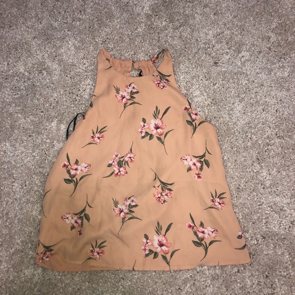 Pinkish tan floral print shirt - Picture 2 of 6